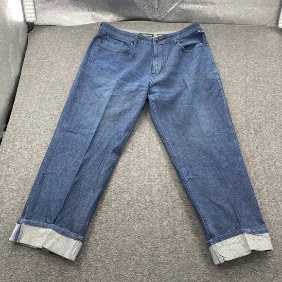 VTG JNCO STYLE Ecko Unltd Baggy Relaxed‎ Fit Blue Denim Jeans 40 x 29 *Flaw - Picture 1 of 14